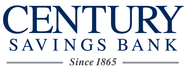 Century Savings Bank logo with the text 'CENTURY SAVINGS BANK' in bold letters and 'Since 1865' in a smaller, cursive font below.