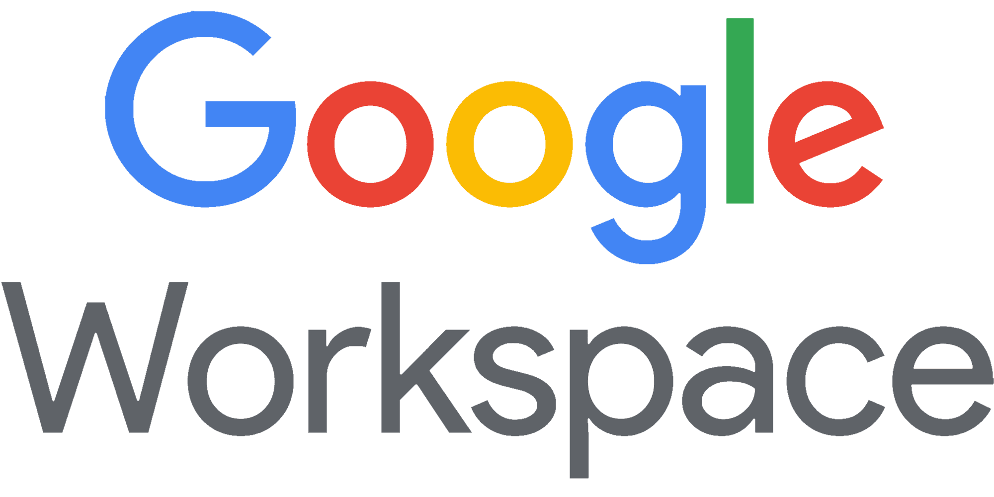 Google Workspace" logo in bold, with "Google" in colorful letters and "Workspace" in gray letters.