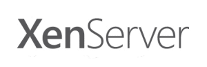 The image shows the XenServer logo, which features the word "XenServer" written in a modern, sans-serif font. The "Xen" part is in bold, while "Server" is in a lighter weight, both in a dark grey color on a white background.